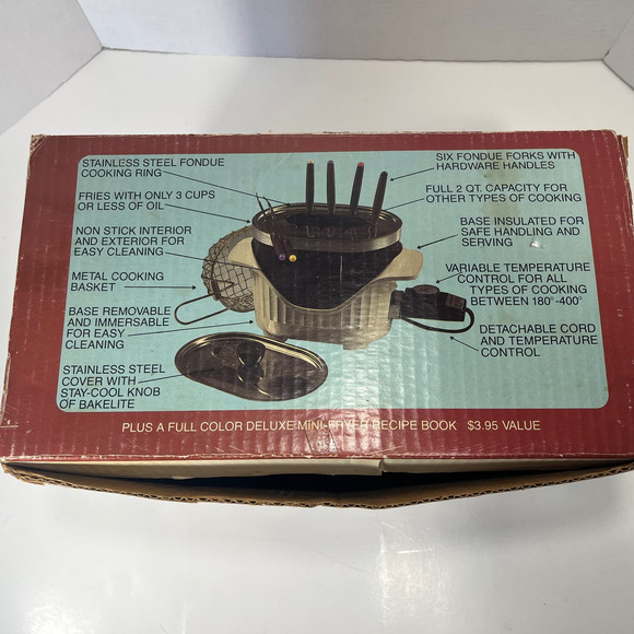 Vintage Nordic Ware Electric Multi-Fri-Plus Deep Fries Fondues Original Box - Picture 15 of 16